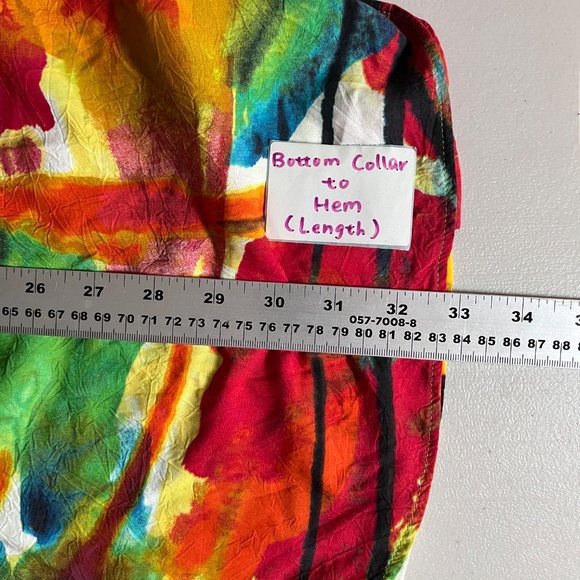 Jams World Colorful Print Hawaiian Button Long Sleeve Shirt - Men's Size L - Picture 9 of 10